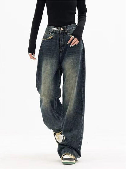 Vintage Baggy Jeans mit Wasch-Effekt – Moderner 90er-Look mit entspannter Passform