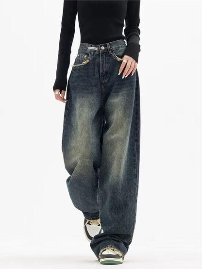 Vintage Baggy Jeans mit Wasch-Effekt – Moderner 90er-Look mit entspannter Passform