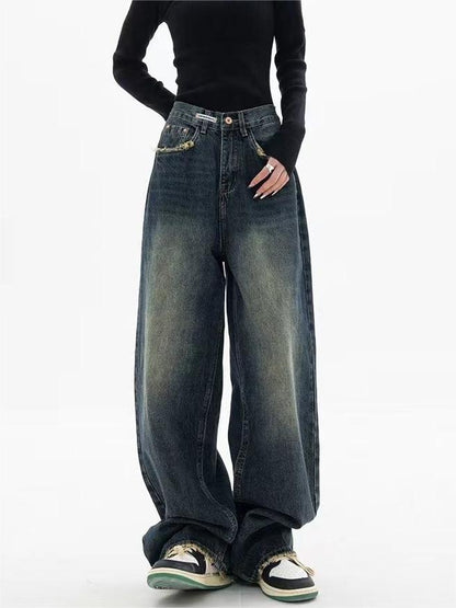 Vintage Baggy Jeans mit Wasch-Effekt – Moderner 90er-Look mit entspannter Passform