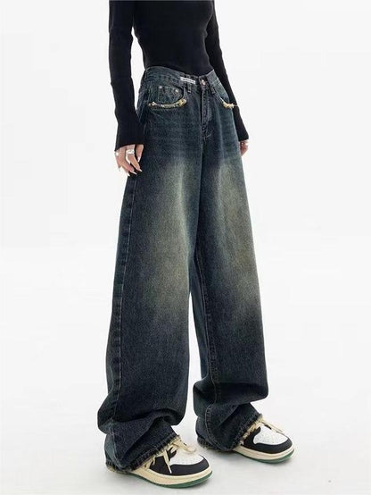 Vintage Baggy Jeans mit Wasch-Effekt – Moderner 90er-Look mit entspannter Passform