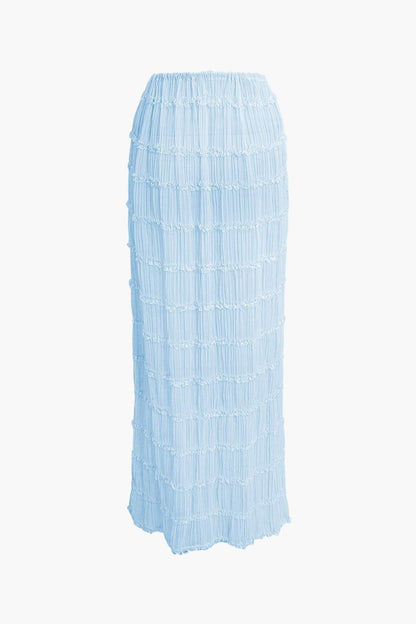 Elise | Romantisches Zweiteiler-Set mit Plissee-Top & Maxirock