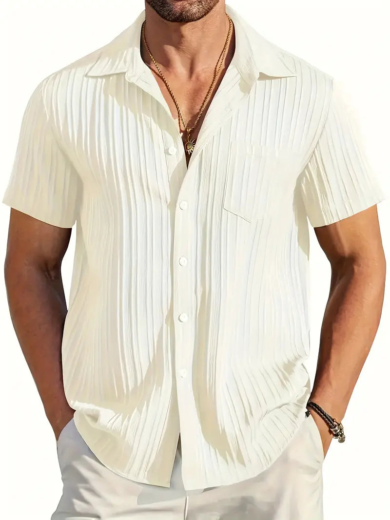 Ethan | Leichtes Kurzarm-Sommer-Faltenhemd