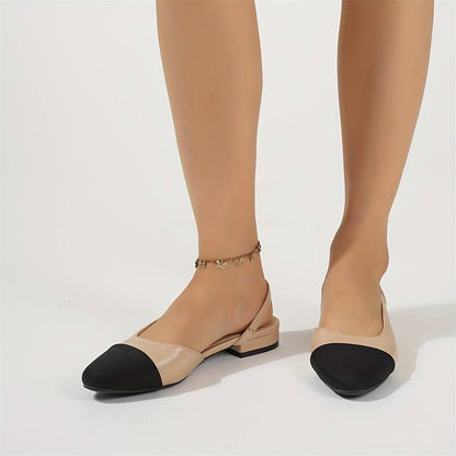Elegante Slingback-Ballerinas in Beige & Schwarz – Klassischer Chic
