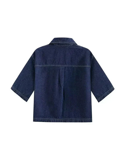 Xaveria | Denim Zweiteiler mit kurzärmeliger Jacke