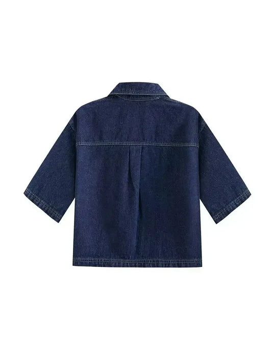 Xaveria | Denim Zweiteiler mit kurzärmeliger Jacke