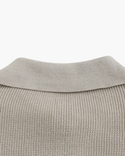 Aaron | Cozy halbem Reißverschluss Herren Gerippt Strickpullover mit Polokragen