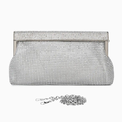 Aurielle | Goldene Clutch mit Kristallbesatz & Schnappverschluss – Elegante Abendtasche für Damen