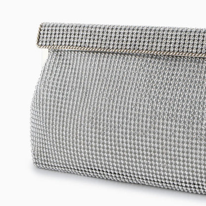 Aurielle | Goldene Clutch mit Kristallbesatz & Schnappverschluss – Elegante Abendtasche für Damen