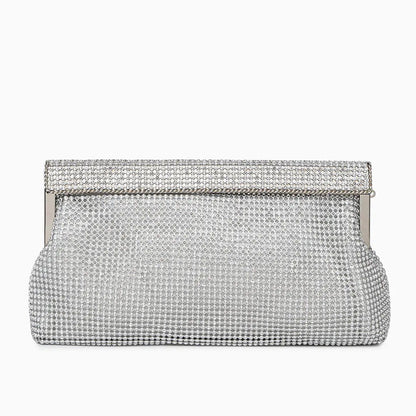 Aurielle | Goldene Clutch mit Kristallbesatz & Schnappverschluss – Elegante Abendtasche für Damen