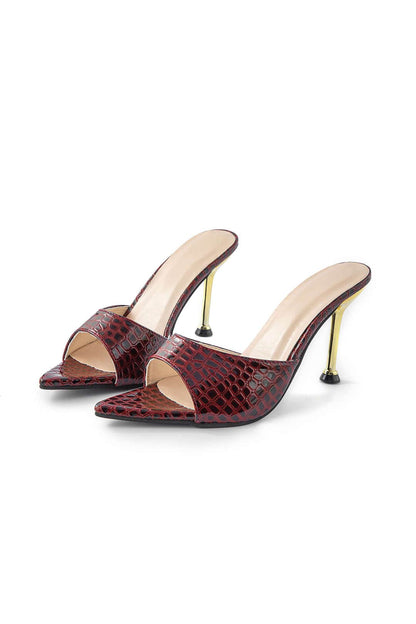 Isabelle | Luxus Schwarze Croc-Embossed Mule Heels – Elegant & Stilvoll