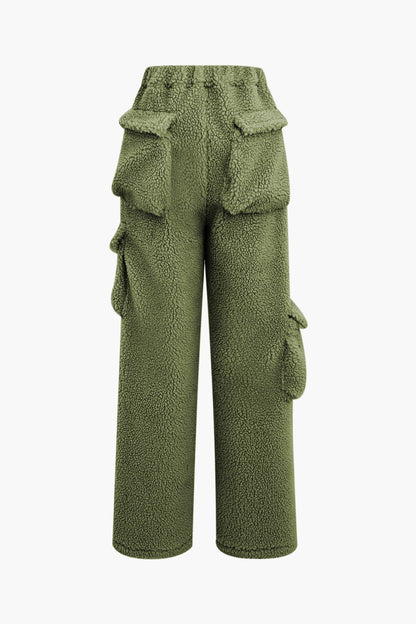 Misha | Teddy-Zweiteiler mit Cargohose & Cropped-Jacke