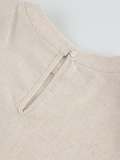 Elena | Zweiteiliges Leinen-Set mit Weitbein-Hose