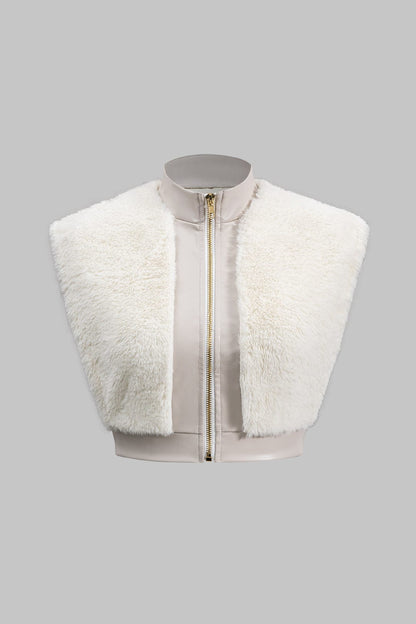 Antonia | Kunstleder-Set mit Kunstpelz-Details