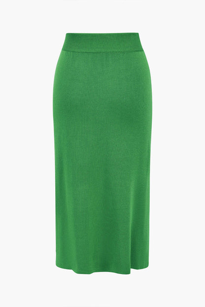 Amelie | Elegantes Strick-Set mit Peplum-Top & Bleistiftrock