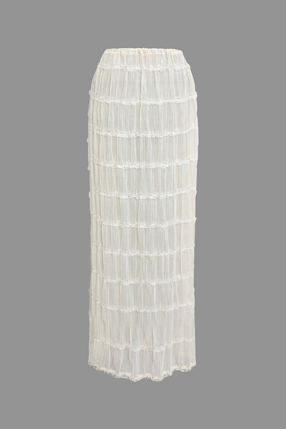 Elise | Romantisches Zweiteiler-Set mit Plissee-Top & Maxirock