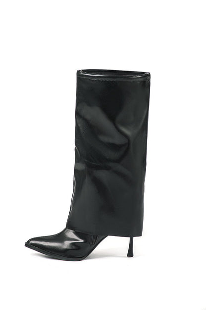 Olivia | Schwarze Designer-Stiefel mit einzigartigem Oversized-Look