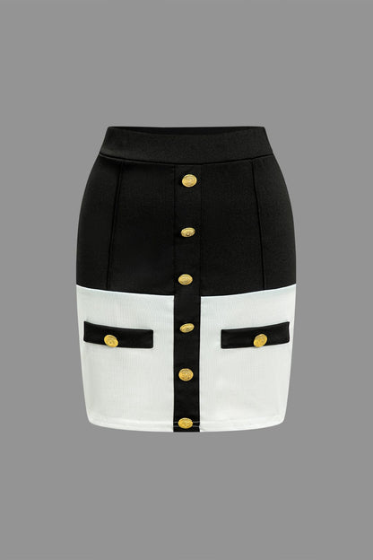 Karina | Elegantes Zweiteiler-Set mit Button-Detail & Minirock