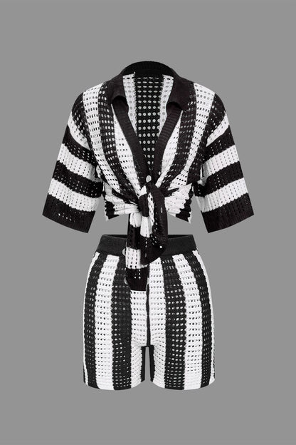 Noemi | Stylisches Häkel-Zweiteiler-Set mit Streifenmuster
