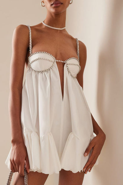 Sophia | Glamouröses Mini-Kleid mit Kristall-Trägern – Feminin & stilvoll für besondere Anlässe