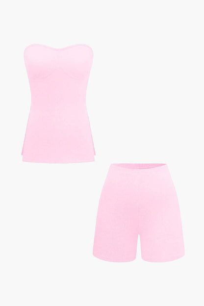 Athena | Elegantes Zweiteiler-Set mit Bustier-Top & Shorts