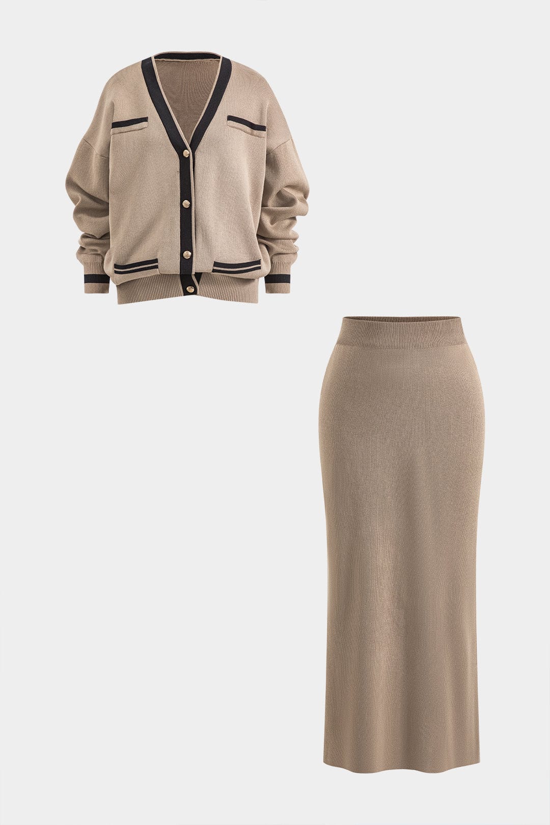 Marlene | Elegantes Strick-Set mit Cardigan & Rock