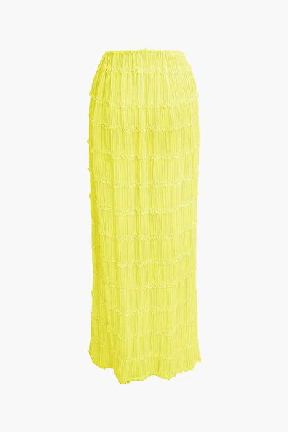 Elise | Romantisches Zweiteiler-Set mit Plissee-Top & Maxirock