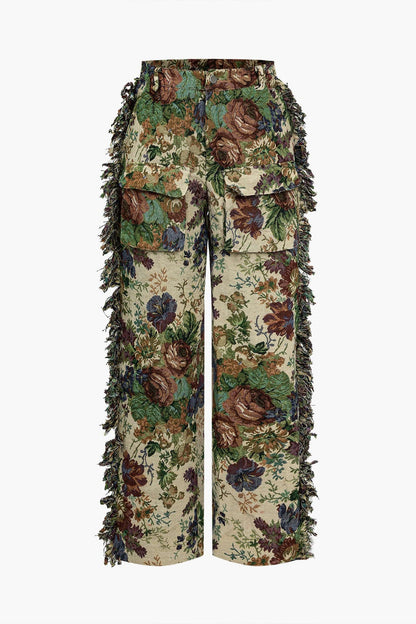 Jara | Extravagantes Zweiteiler-Set mit Bustier & bestickter Cargo-Hose