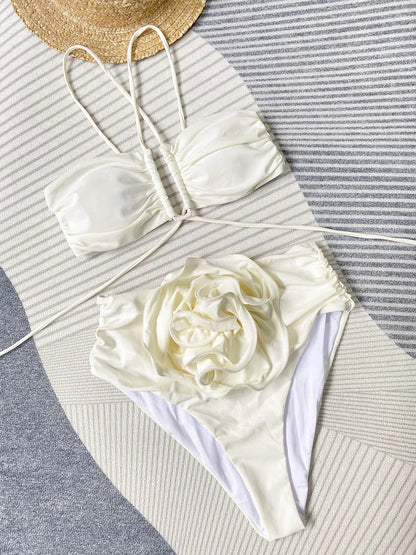 ROBINE | Bikini Mit Neckholder Und Blumendetail