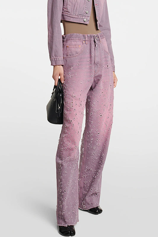 Karoline | Verwaschene Wide-Leg-Jeans