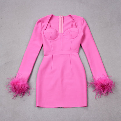 Sofia | Elegantes Minikleid mit Federdetails