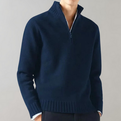Adam | Eleganter Pullover mit halbem Reißverschluss