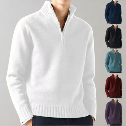 Adam | Eleganter Pullover mit halbem Reißverschluss