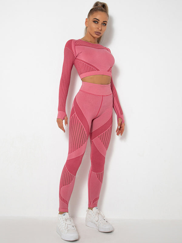 Lea | Nahtloses 2-teiliges Sportset mit Struktur-Design