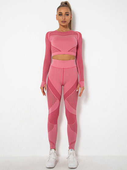 Lea | Nahtloses 2-teiliges Sportset mit Struktur-Design