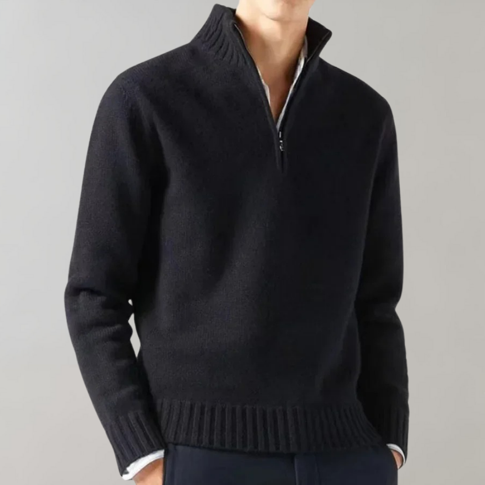 Adam | Eleganter Pullover mit halbem Reißverschluss