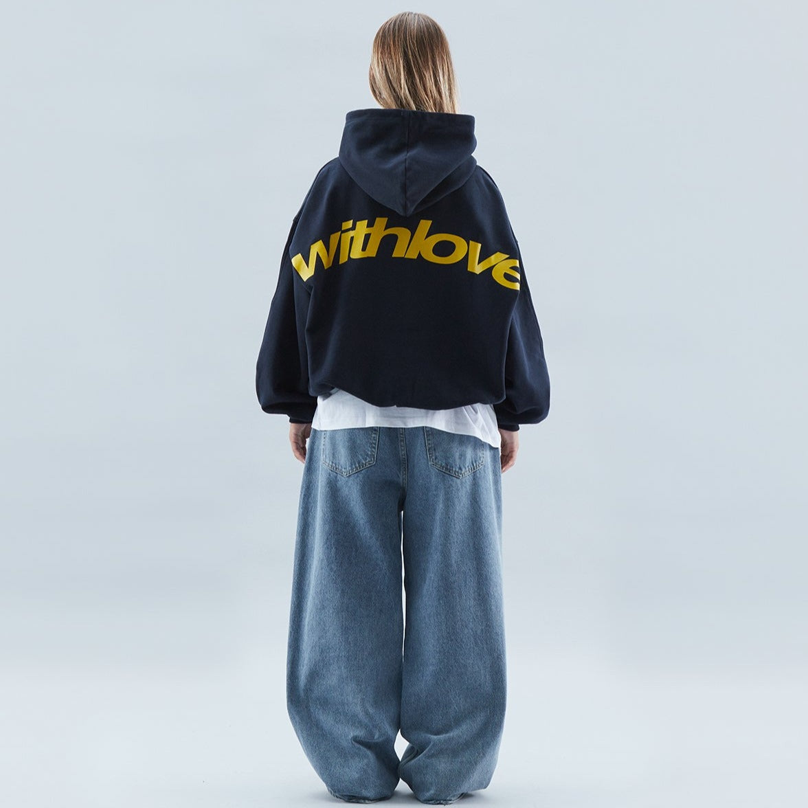 Oversized Hoodie mit „With Love“-Print