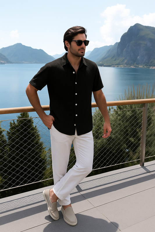 Stylisches Herren Sommer-Set | Zweiteiler aus Frottee-Stoff