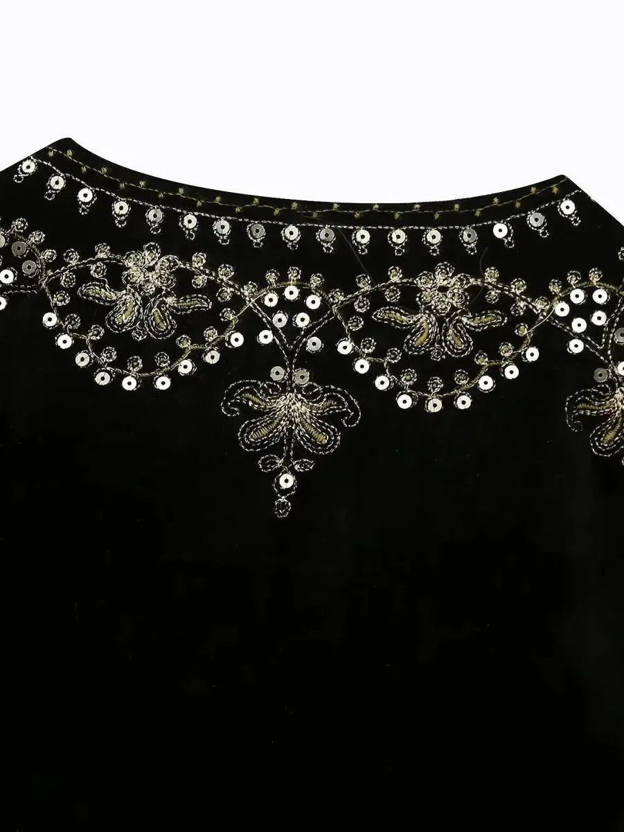 Celina | Bestickte Samtweste