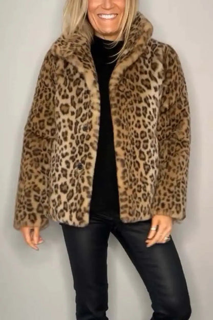 Leopard | Kunstfell-Jacke für den Winter