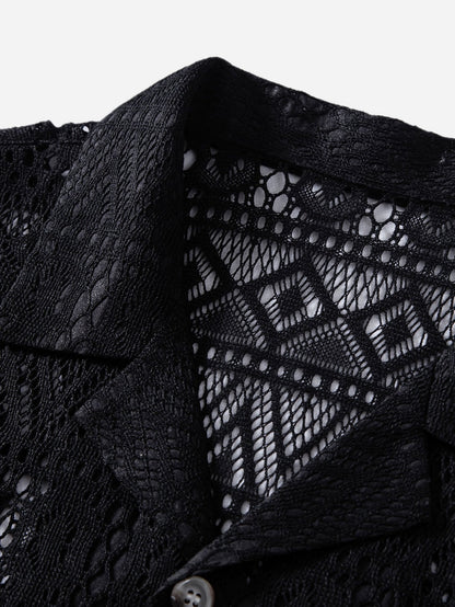 David | Transparente Häkelshirt mit Ethno-Muster