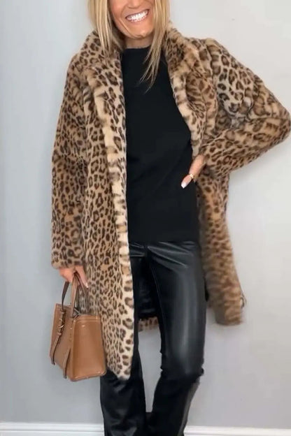 Leopard | Kunstfell-Jacke für den Winter