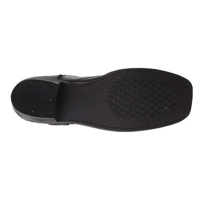 Damen-Mid-Cut-Lederstiefel im Bikerstil mit Harness-Detail