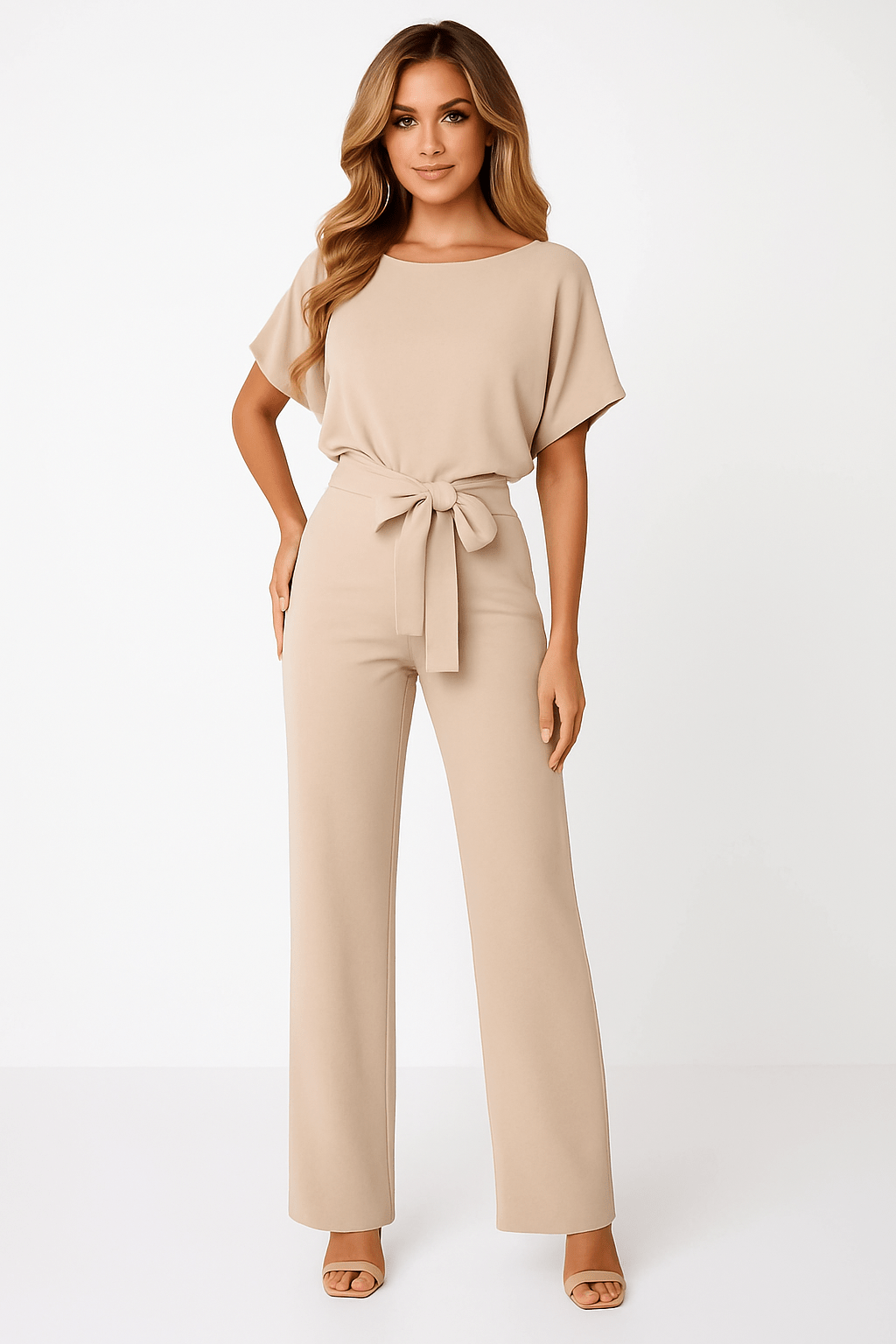 Eleganter Jumpsuit mit Taillengürtel – Figurbetont & Stilvoll