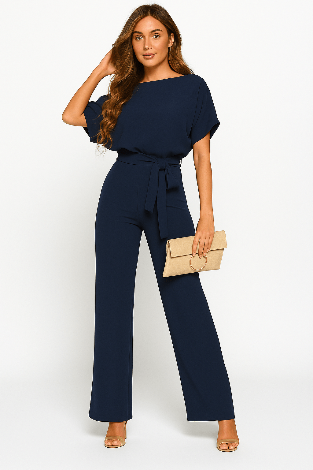 Eleganter Jumpsuit mit Taillengürtel – Figurbetont & Stilvoll