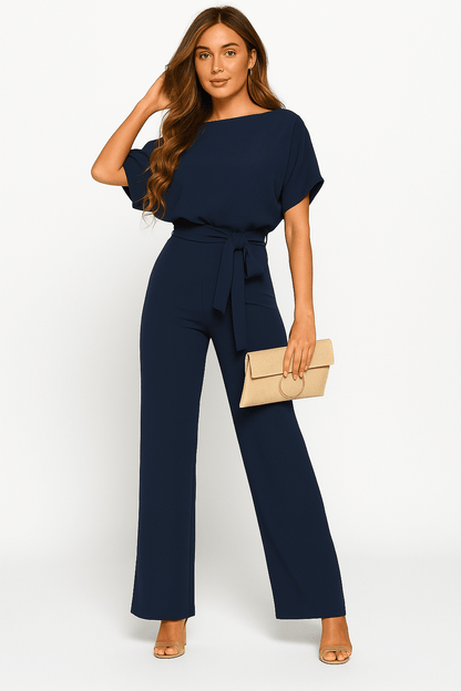 Eleganter Jumpsuit mit Taillengürtel – Figurbetont & Stilvoll