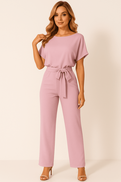 Eleganter Jumpsuit mit Taillengürtel – Figurbetont & Stilvoll
