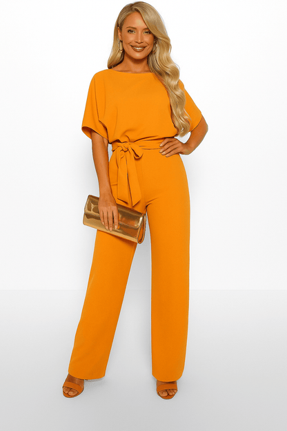Eleganter Jumpsuit mit Taillengürtel – Figurbetont & Stilvoll