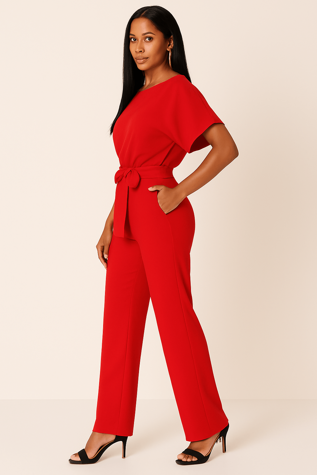 Eleganter Jumpsuit mit Taillengürtel – Figurbetont & Stilvoll