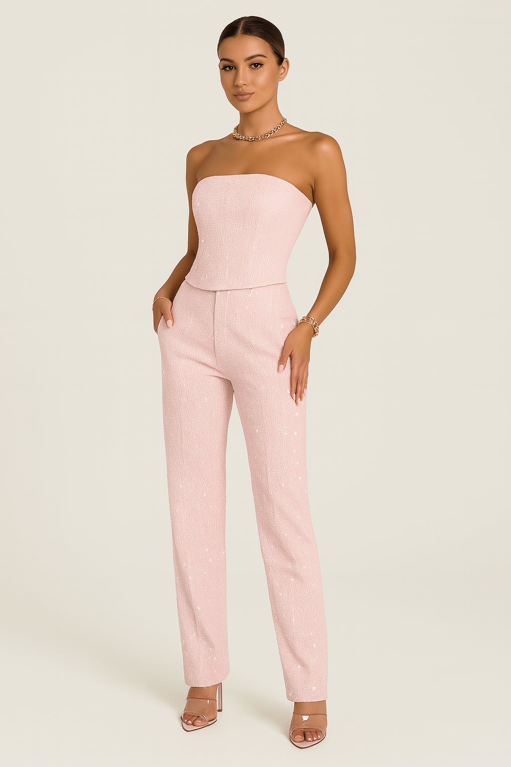 Strapsloser Denim Jumpsuit – Eleganter Einteiler mit figurbetontem Schnitt