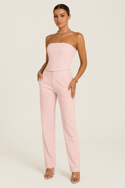 Strapsloser Denim Jumpsuit – Eleganter Einteiler mit figurbetontem Schnitt